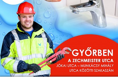 IVÓVÍZELLÁTÁS SZÜNETEL: Győrben a Zechmeister utcában