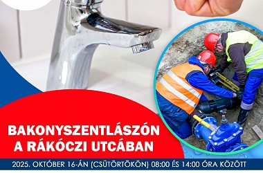 IVÓVÍZELLÁTÁS SZÜNETEL: Bakonyszentlászlón
