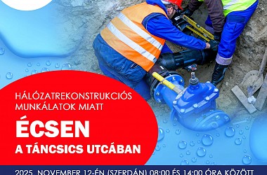 IVÓVÍZELLÁTÁS SZÜNETEL: Écsen
