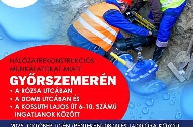 IVÓVÍZELLÁTÁS SZÜNETEL: Győrszemerén