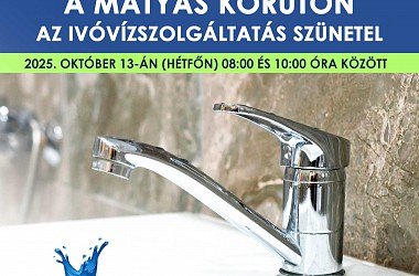 IVÓVÍZELLÁTÁS SZÜNETEL: Győrújbaráton