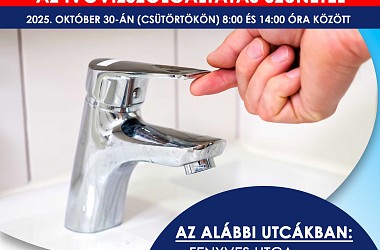 IVÓVÍZELLÁTÁS SZÜNETEL: Győrújbaráton