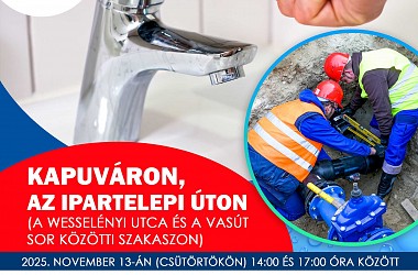 IVÓVÍZELLÁTÁS SZÜNETEL: Kapuváron