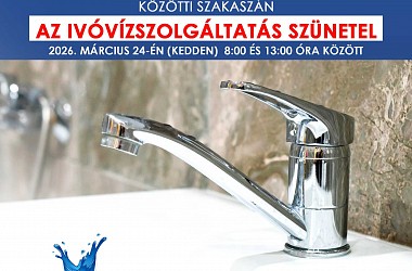 IVÓVÍZELLÁTÁS SZÜNETEL: Gönyűn a Vörösmarty utcában