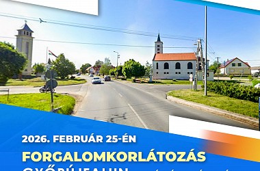 Forgalomkorlátozás Győrújfalun