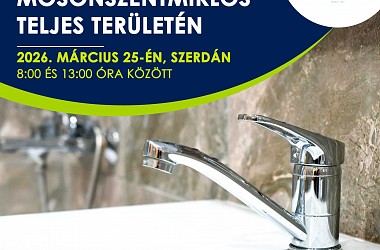 IVÓVÍZELLÁTÁS SZÜNETEL: Mosonszentmiklóson