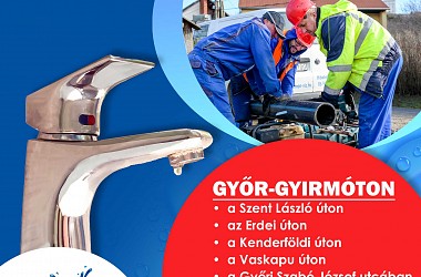 IVÓVÍZELLÁTÁS SZÜNETEL: Győr-Gyirmóton