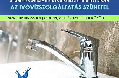 IVÓVÍZELLÁTÁS SZÜNETEL: Kapuváron