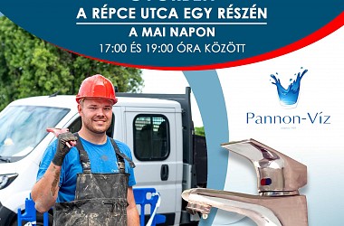 IVÓVÍZELLÁTÁS SZÜNETEL: Győrben a Répce utca egy részén