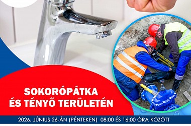 IVÓVÍZELLÁTÁS SZÜNETEL: Sokorópátkán és Tényőn