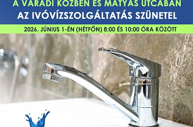 IVÓVÍZELLÁTÁS SZÜNETEL: Szárföldön