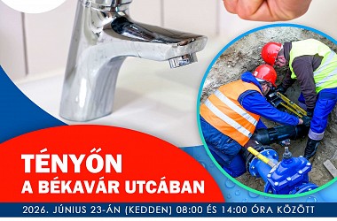 IVÓVÍZELLÁTÁS SZÜNETEL: Tényőn