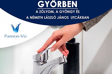 IVÓVÍZELLÁTÁS SZÜNETEL: Győrben a Zólyom utca környékén