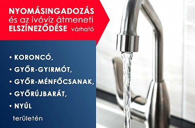 Nyomásingadozás, víz elszíneződés a Nyúli Üzemmérnökség területének egy részén