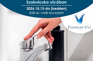 IVÓVÍZELLÁTÁS SZÜNETEL: Győrben a Mester utcában és a Szabolcska utcában