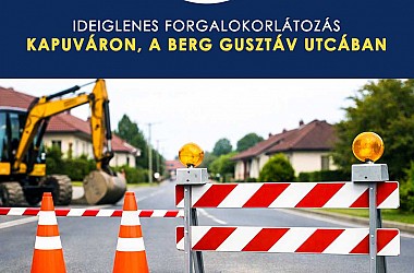 FORGALOMKORLÁTOZÁS: Kapuváron, a Berg Gusztáv utcában